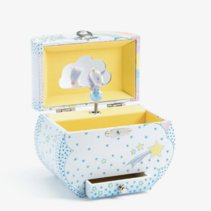 boîte à bijoux en forme de nuage avec musique, licorne